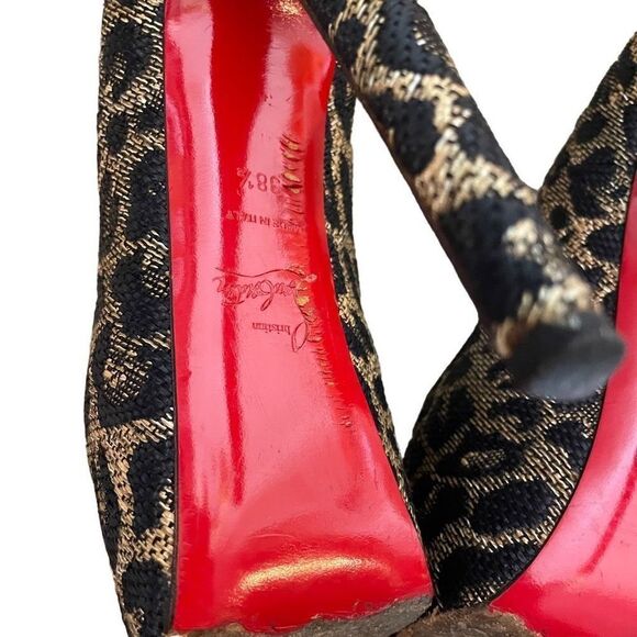 Christian Louboutin Canvas Jacquard Leopard Pumps | 8.5 - Picture 8 of 10